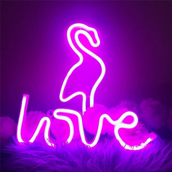 

night lights neon flamingo christmas tree coco angle wall hanging led illuminate signs for room festival decoration kids gifts