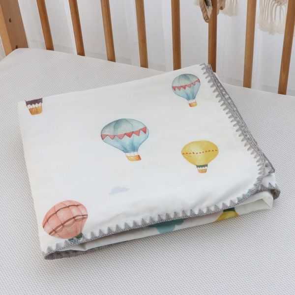 

blankets & swaddling muslin cotton cute balloon printed baby blanket fluffy lightweight summer wrap born bath towel infant receiving