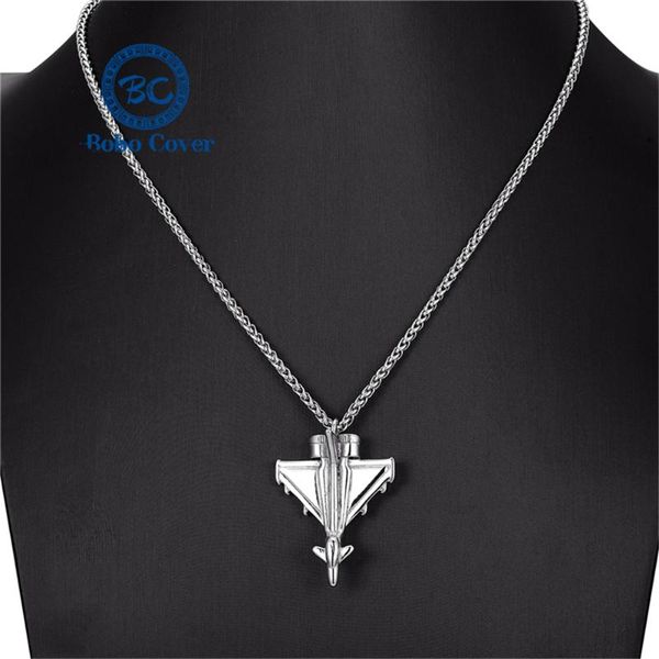 

pendant necklaces men's charm airplane necklace male stainless steel durable long chain aircraft women jewelry wholesale, Silver