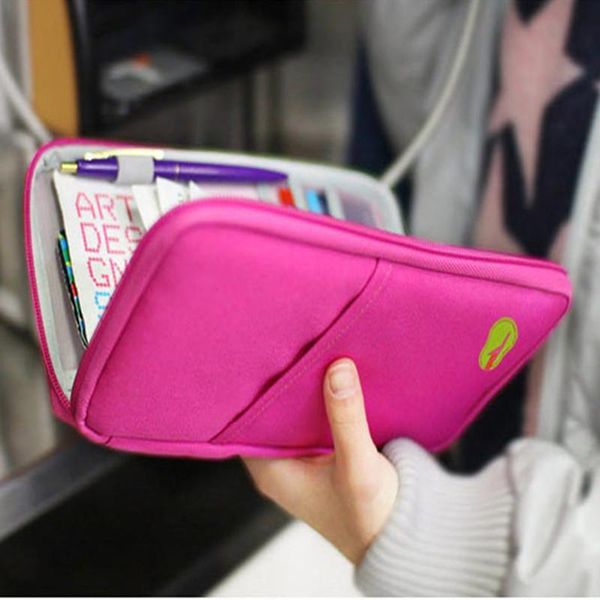 

card holders brand travel passport cover wallet id holder ticket bag case storage organizer clutch money, Brown;gray