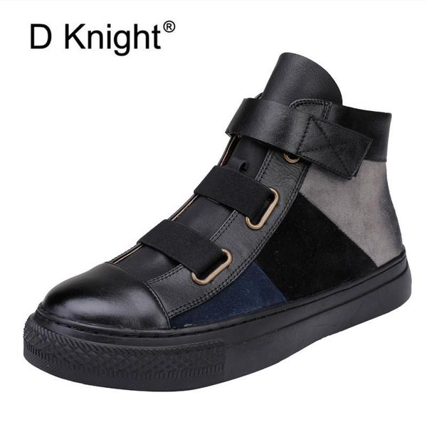 

boots spring/autumn women's ankle genuine leather shoes woman fashion sport female flat with platform causal botas mujer, Black