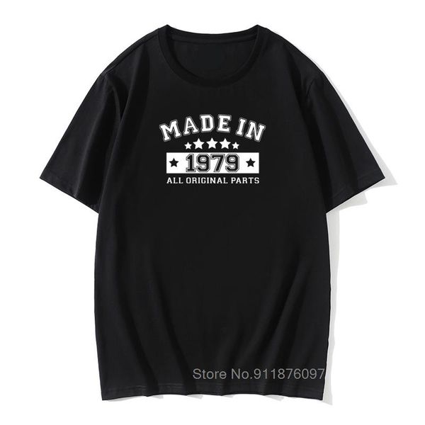 

men's t-shirts retro made in 1979 t shirts men cotton funny vintage humorous gift t-shirt tee cool mans tshirt, White;black
