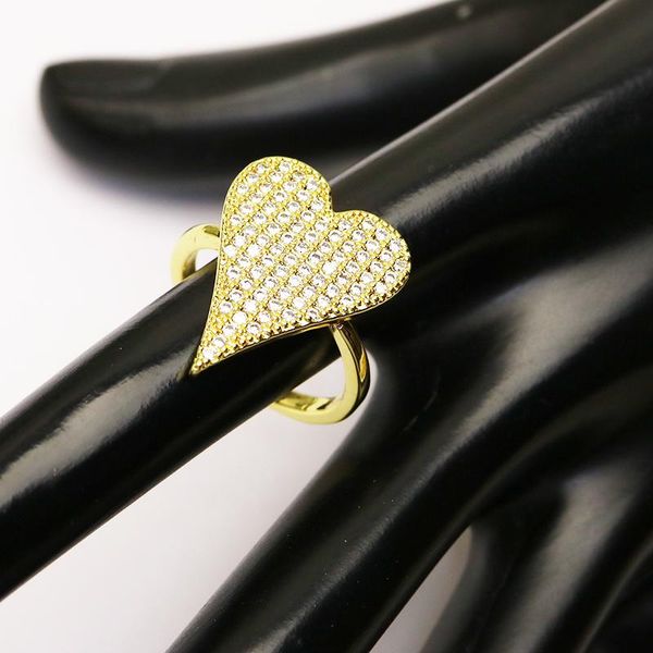 

pieces heart shape jewelry rings for women zircon accessories 8175 cluster, Golden;silver