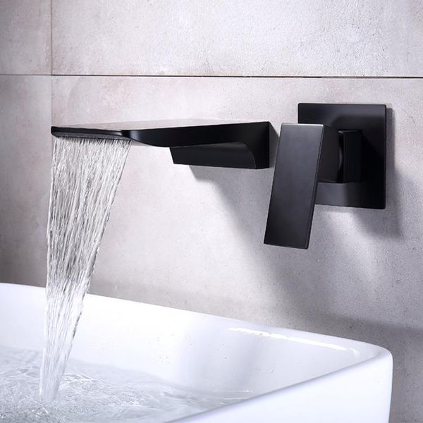 

bathroom sink faucets in-wall waterfall faucet, all-copper and cold concealed basin faucet