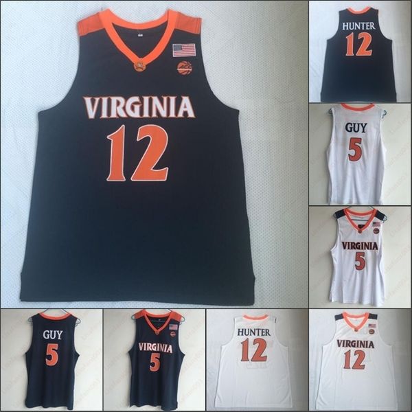 

GoodNCAA college Virginia Cavaliers 5 Kyle Guy 12 De Andre Hunter 100% Stiched High School mens Jerseys BLUE WHITE SIZE S-XXL