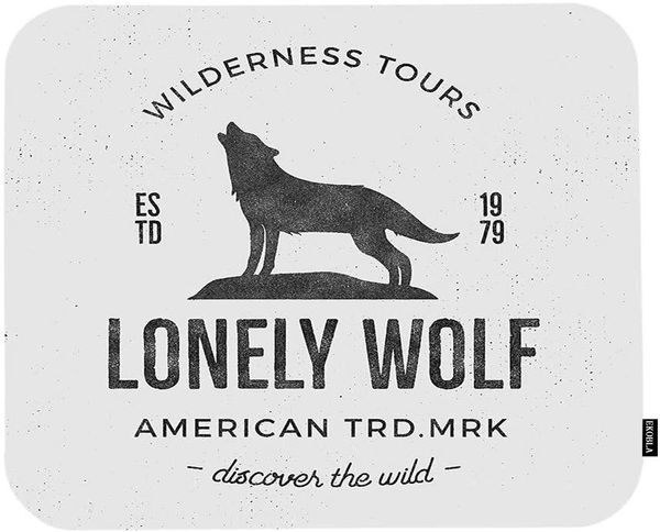 

mouse pads & wrist rests lonely wolf pad animal vintage retro style 1979 hand drawn letter rustic design gaming mat non-slip rubber