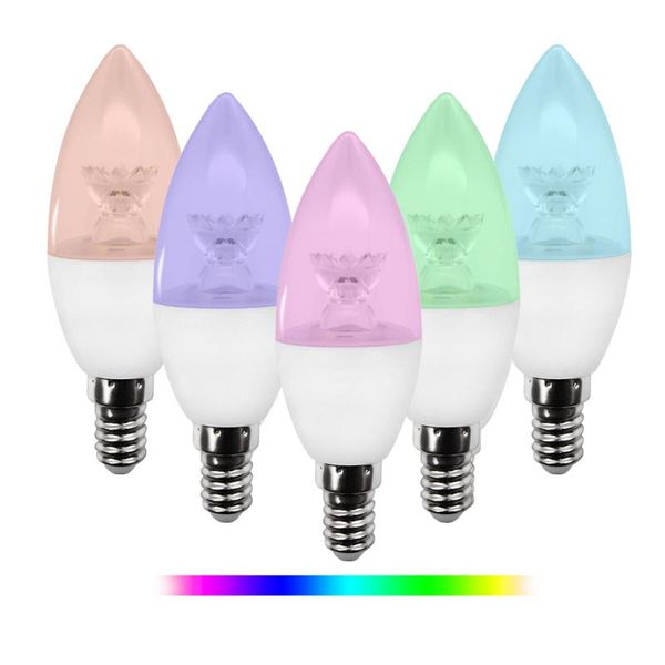 

bulbs e14 led candle bulb colorful color changing wifi smart light lamp remote control for home bar party decoration