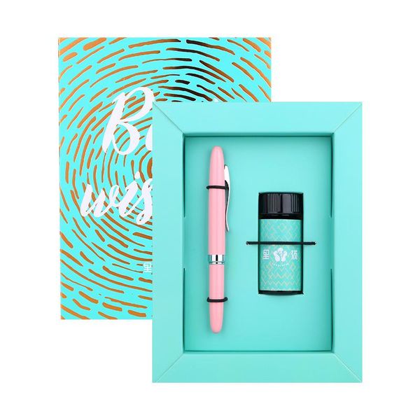 

fountain pens elegent pen with 1 bottle ink, mini pocket ink gift box suit fashion literature birthday