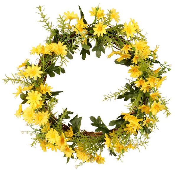 

decorative flowers & wreaths artificial daisy flower wreath home door garland for wedding party hanging pendant decoration