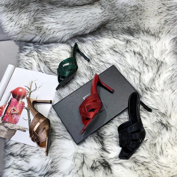 

fashion women's sandals drill high heels slippers high heels wedding shoes women's shoes, Black