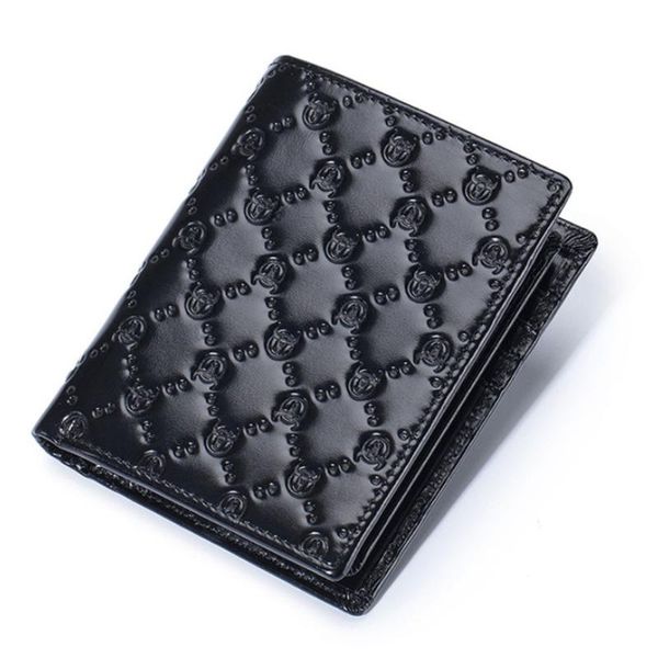 

wallets bullcaptain fashion men's wallet money bag solid color leather business short famous vintage walltes soft purse coin, Red;black