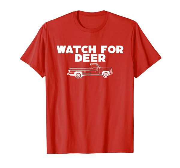

watch for deer truck funny t-shirt, White;black