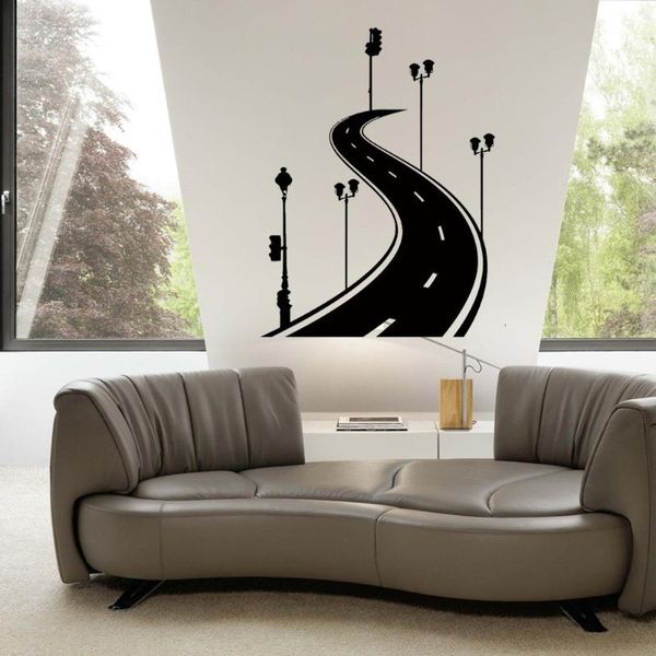 

wall stickers road lights sticker tire track sign decel for living room kids bedroom removable art home decor mural ph794