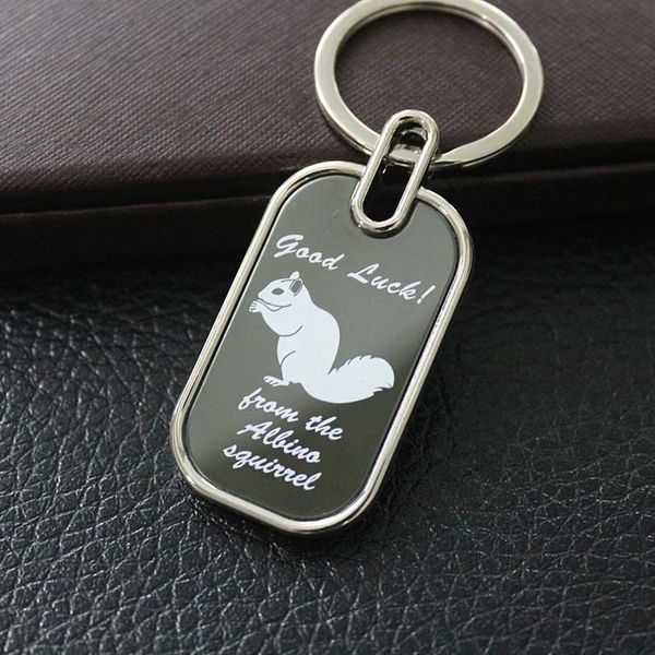

factory wholesale blank square metal chain laser engraving key board advertising gift party gift