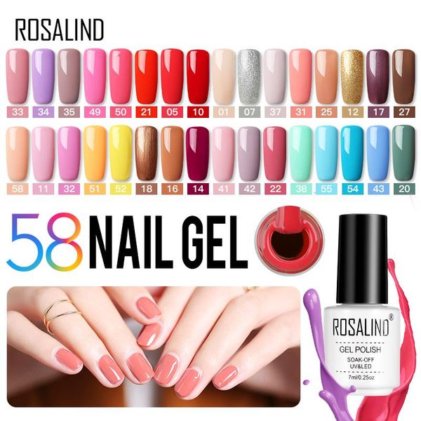

nail gel rosalind hybrid varnishes nails polish all for manicure semi permanent art gellak uv vernis design coat, Red;pink