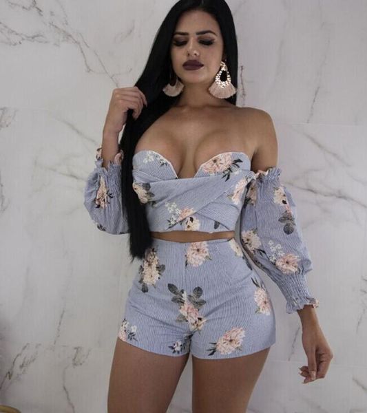 

women's tracksuits summer digital print shorts suit two-piece, Gray