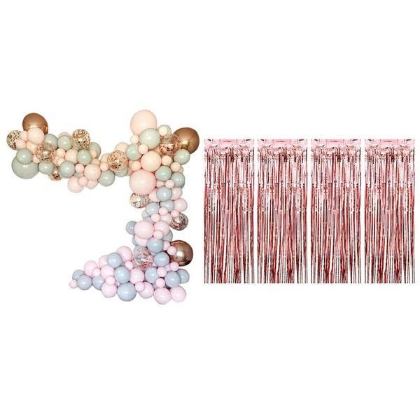 

curtain & drapes 169 pcs macaron balloons arch kit 4 home foil fringe