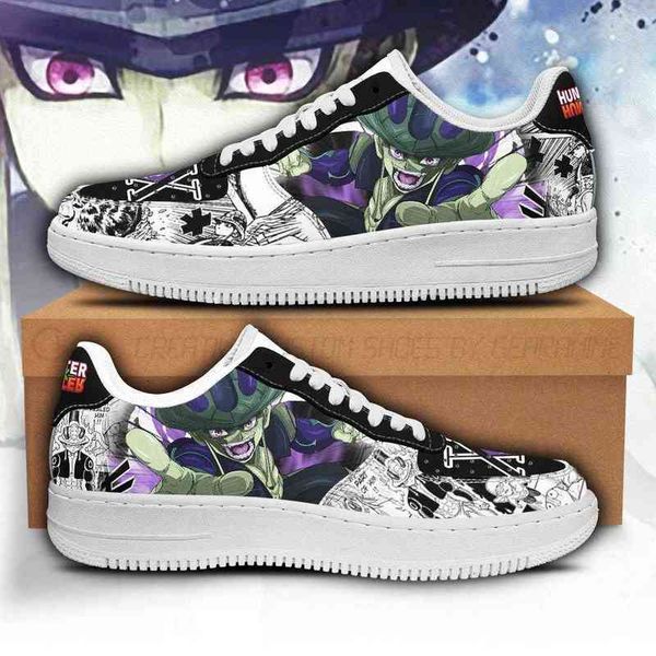 

diy anime fan sneakers meruem custom hunter x shoes men's lightweight running casual knit, Black