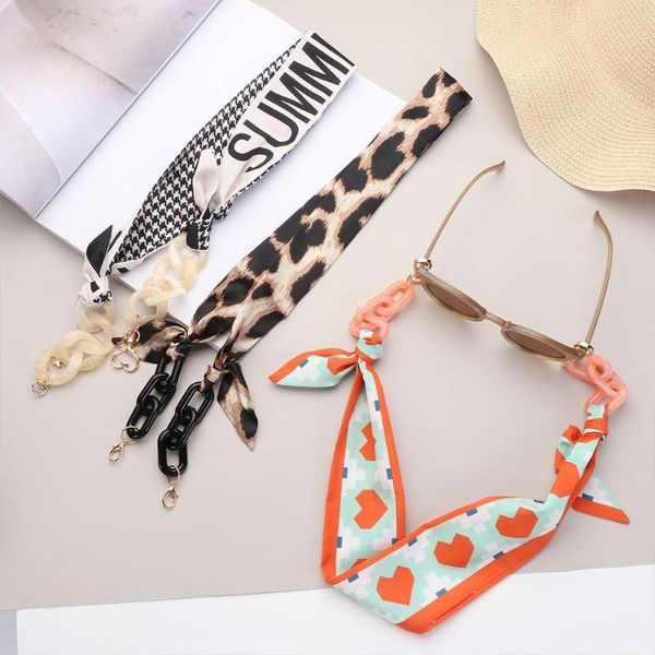 

sunglasses frames women men eye wear accessories acrylic resin necklace eyeglass lanyard neck strap neckband metal chain glasses, Silver