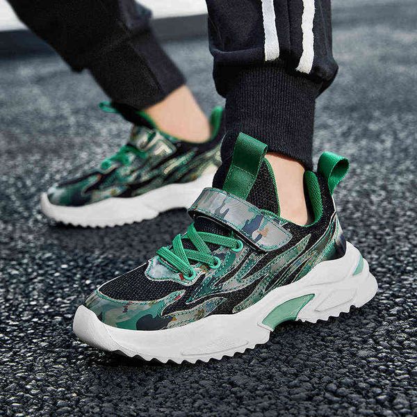 

autumn children sports sneakers fashion mesh for boys casual shoes camouflage cool kids girls non-slip toddler walking shoes g1210, Black;red