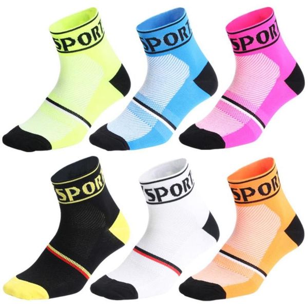

sports socks 2021 professional sport cycling men women breathable endurable mid length compression training, Black