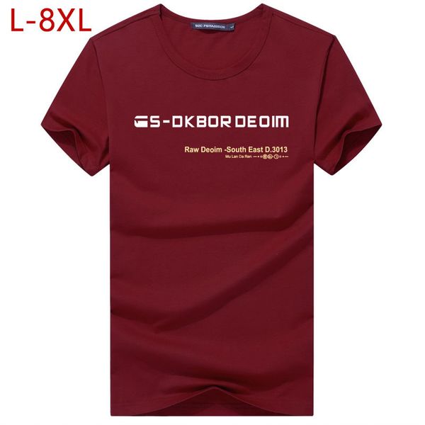 Estender o Hip Hop Street Marca de Moda T Camisetas Masculinas Verão Mangas Curtas T-shirt de Oversize T-shirt Homens Preto Plus Tamanho 5XL 6XL 7xL 8xL 210518