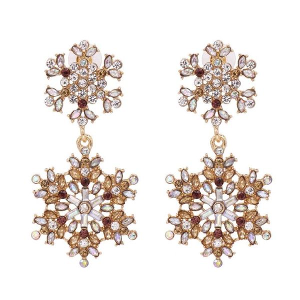 

2colors rhinestone snowflake dangle earrings for women fashion jewelry bohemian girls' collection accessories & chandelier, Silver