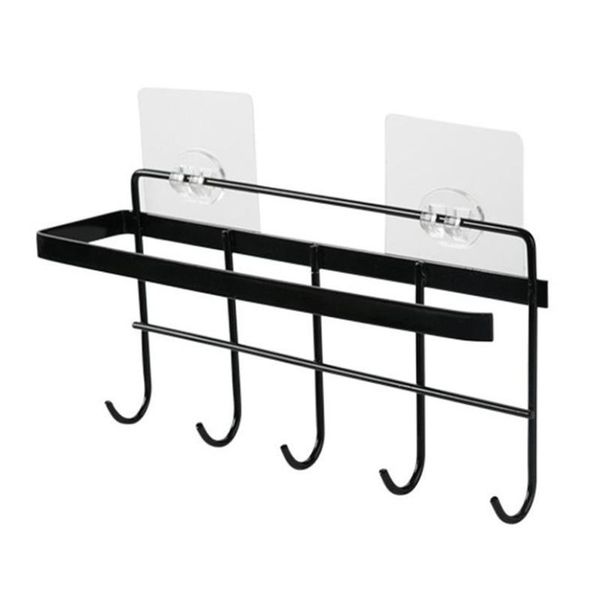 

hooks & rails iron cabinet hanger multifunctional kitchenware row hook kitchen storage rack seamless punch-towel roll dropship