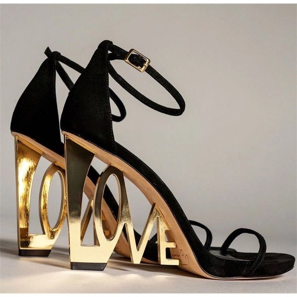 

summer new style fashion women's sandals black suede real leather love peep toe strappy ankle high heels shoes runway heels
