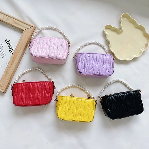 Bonitos crossbody sacos para crianças pequenas bolsas de moeda de moeda bebê pérola bolsas e bolsas meninas princesa embreagem saco