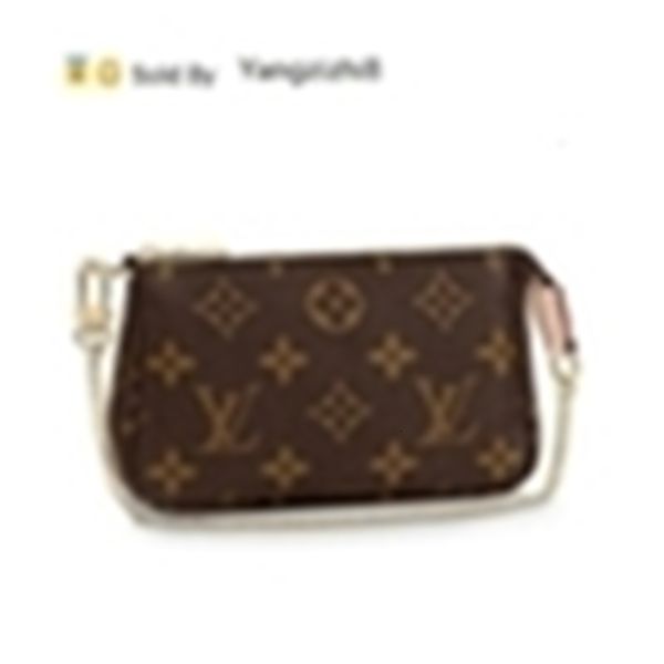 

yangzizhi8 women m58009 mini pochette accessoires 2019 real leather long wallet chain wallets compact purse clutches evening key card, Black;red