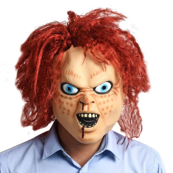 

party masks child's play chucky mask terror halloween scary full head prop cosplay costume latex