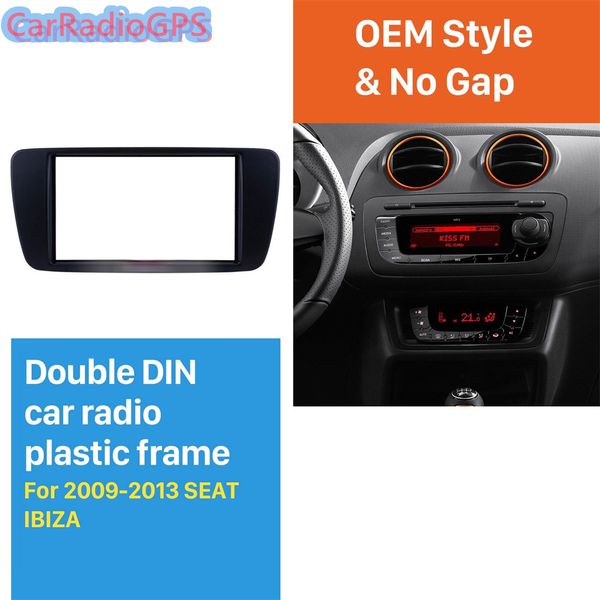 Auto-Doppel-DIN-Fahrzeug-Radio-Faszien für 2009-2013 Sitz Ibiza Dash DVD-Player Gesichtsplatte Trim Panel Installation Kit