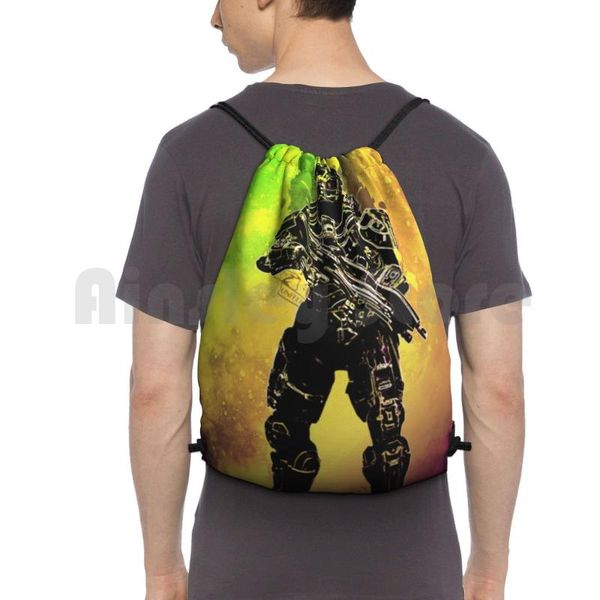 

- master chief backpack drawstring bags gym bag waterproof gaming gamer videogames game xbox games twitch pc