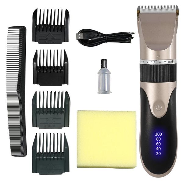 

professional hair trimmer digital usb rechargeable clipper for men haircut ceramic blade razor cutter barber machine clippers