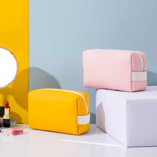 

women makeup bags travel cosmetic bag organizer macaron color storage