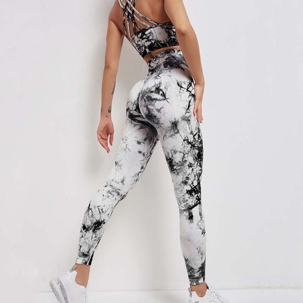 

yoga outfit fitness leggings women bupush up legging 2021 workout sports pants woman tie dye gym tights