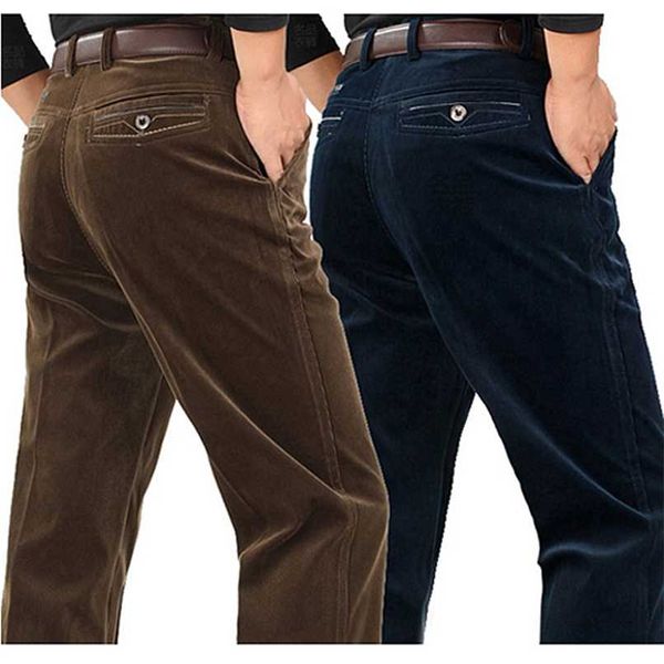

corduroy pants loose middle-aged joggers middle-aged men dad installed in autumn and winter men's casual pants corduroy 211123, Black