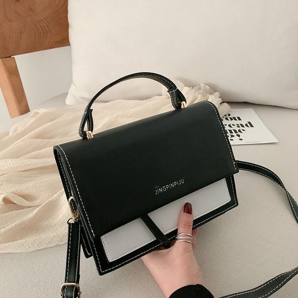 

evening bags contrast color crossbody bag for women pu leather shoulder flap messenger handbag and purse casual shopping armpit tote