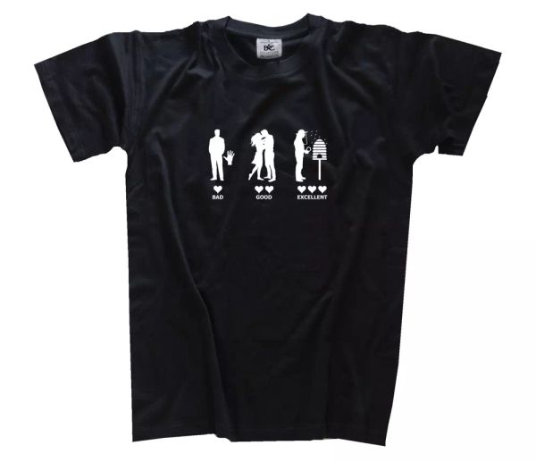 

bad good excellent bee bees honey bees t-shirt s-xxxl, White;black