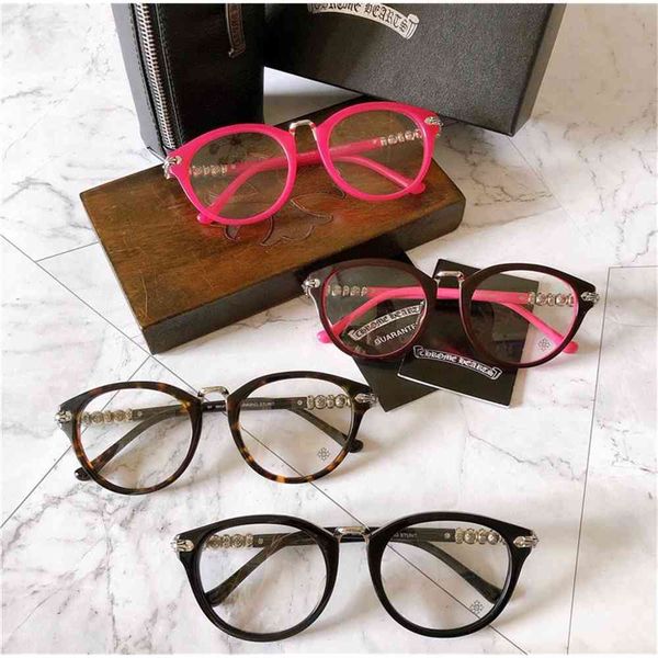 

80% off store online 2021 new round frame plate eyeglass glasses flat lens anti blue light, White;black