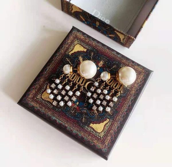 

special offer 70% off luxury jewelry 2021 new chinese style pearl tassel high version brass earrings, Silver