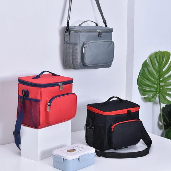 

thicken folding fresh keeping waterproof nylon lunch bag cooler work storage lunchbox travel hiking camping picnic bags