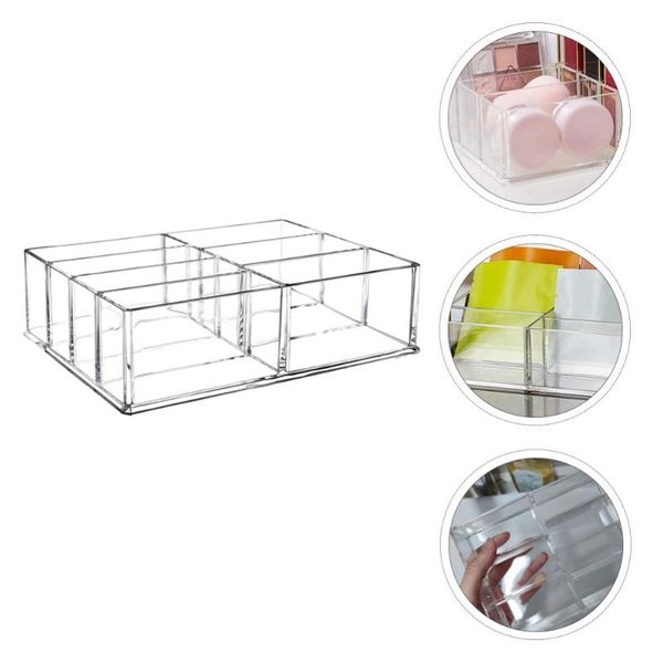 

storage drawers 1pc multiple grids rack transparent case makeup tools organizer