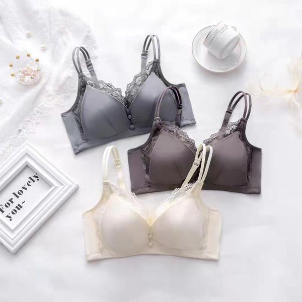 

bras women's underwear no steel ring bra thin upper and lower thick inner cup support adjustable, Red;black