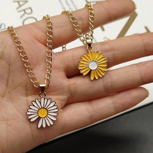 

pendant necklaces fashion sunflower necklace for women gift party collares ketting accessories jewelry wholesale, Silver