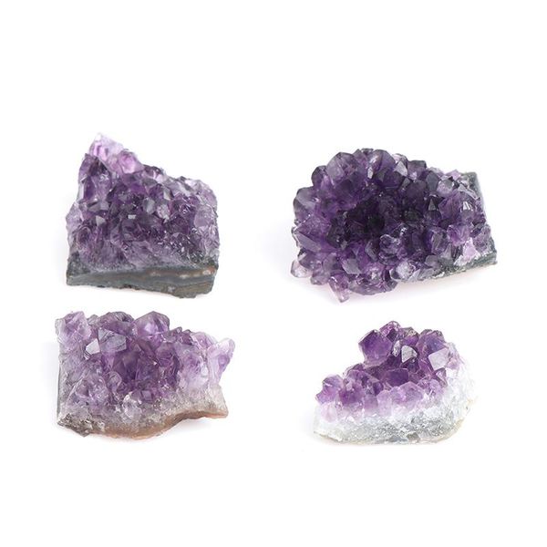 

decorative objects & figurines 1pcs 10-50g natural amethyst crystal decoration ornament purple pink feng shui stone quartz drusy geode clust