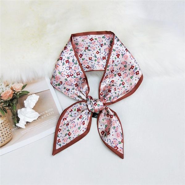 

scarves skinny silk scarf women hair bag summer neckerchief multicolor for ladies headband fashion, Blue;gray