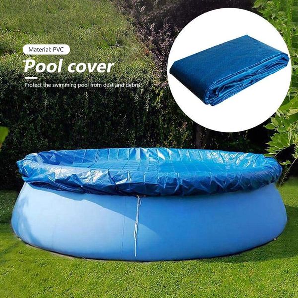 

round swimming paddling pool cover tarpaulin waterproof swim tub anti-dust covers outdoor garden accessories &
