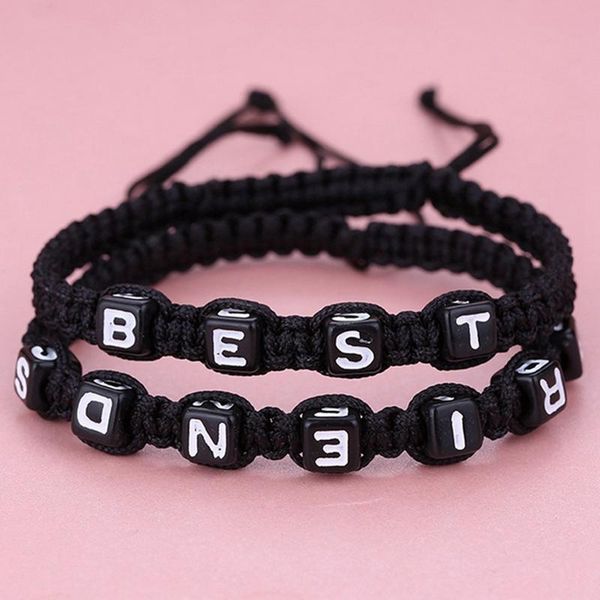 

2pcs/pair handmade braided rope chain hand woven bracelets friend lovers personality gift charm jewelry, Golden;silver
